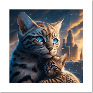 Bengal Cat Protector Posters and Art